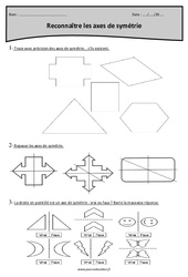 Axes de symétrie à reconnaître - Exercices avec correction : 5eme Primaire - PDF à imprimer