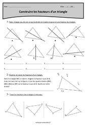 Construire les hauteurs d’un triangle - Exercices corrigés : 5eme Primaire - PDF à imprimer