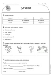 Verbe - Exercices  : 2eme Primaire - PDF à imprimer