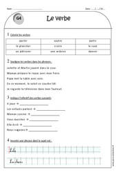 Les verbe - Exercices corrigés : 2eme Primaire - PDF à imprimer