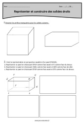 Polyèdres - Exercices sur les solides : 5eme Primaire - PDF à imprimer