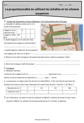 Echelles - Vitesses moyennes - Exercices sur la proportionnalité : 5eme Primaire - PDF à imprimer