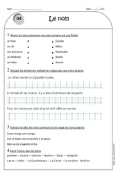 Noms propres - Noms communs - Exercices avec correction : 2eme Primaire - PDF à imprimer
