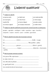 Adjectif qualificatif - Exercices  : 2eme Primaire - PDF à imprimer