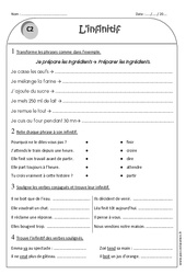 Verbes à l'infinitif - Exercices corrigés : 2eme Primaire - PDF à imprimer