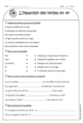 Imparfait des verbes en - er - Exercices  : 2eme Primaire - PDF à imprimer