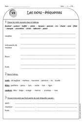 Mots génériques - Exercices  : 2eme Primaire - PDF à imprimer