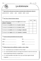 Utiliser le dictionnaire - Exercices corrigés : 2eme Primaire - PDF à imprimer