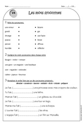 Mots synonymes - Exercices  : 2eme Primaire - PDF à imprimer