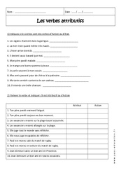 Verbe attributif - Exercices avec correction : 2eme Secondaire - PDF à imprimer