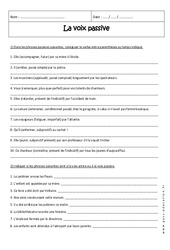 Voix passive - Exercices corrigés : 2eme Secondaire - PDF à imprimer