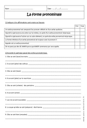 Forme pronominale - Exercices sur les verbes pronominaux : 2eme Secondaire - PDF à imprimer