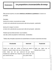 Propositions subordonnées circonstancielles de temps - Cours : 2eme Secondaire - PDF à imprimer