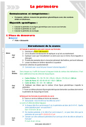 Périmètre - Fiche de préparation : 5eme Primaire - PDF à imprimer