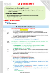 Périmètre - Séquence - Fiche de préparation : 5eme Primaire - PDF à imprimer