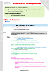 Séquence - Fiche de préparation Problèmes multiplicatifs - Séquence - Fiche de préparation : 5eme Primaire - PDF à imprimer