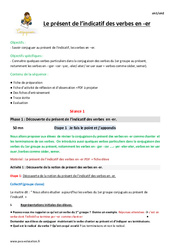 Présent de l’indicatif des verbes en - er - Fiche de préparation : 4eme Primaire - PDF à imprimer