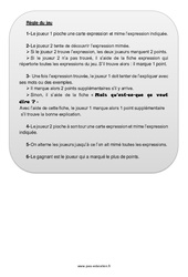 Expressions imagées - Jeu mime : 5eme Primaire - PDF à imprimer