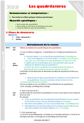 Quadrilatères - Fiche de préparation : 5eme Primaire - PDF à imprimer
