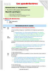 Quadrilatères - Séquence - Fiche de préparation : 5eme Primaire - PDF à imprimer