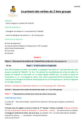 Présent des verbes du 2 ème groupe - Fiche de préparation : 4eme Primaire - PDF à imprimer