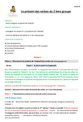Présent des verbes du 2 ème groupe - Séquence - Fiche de préparation : 5eme Primaire - PDF à imprimer