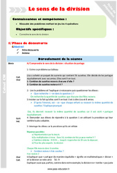 Sens de la division - Séquence - Fiche de préparation : 5eme Primaire - PDF à imprimer