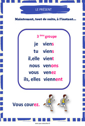 Affichage pour la classe Présent du 3e groupe - Affiche de classe : 2eme Primaire - PDF à imprimer