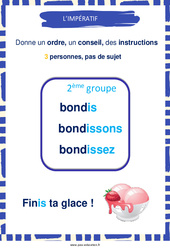 Impératif des verbes du 2e groupe - Affiche de classe : 3eme, 4eme, 5eme Primaire