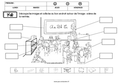 Scène et vocabulaire sur le thème de la rentrée : 2eme Maternelle - Cycle Fondamental - PDF à imprimer