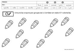 Mathématiques - Rentrée : 3eme Maternelle - Cycle Fondamental - PDF à imprimer