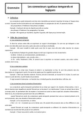 Connecteurs spatiaux temporels et logiques - Cours : 2eme Secondaire - PDF à imprimer