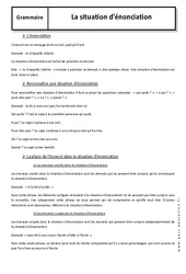 Situation d'énonciation - Cours : 2eme Secondaire - PDF à imprimer