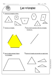 Triangle - Exercices  : 2eme Primaire - PDF à imprimer