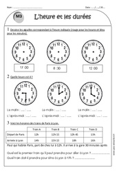 Temps et durée - Heure, minute, seconde - Exercices corrigés : 2eme Primaire - PDF à imprimer