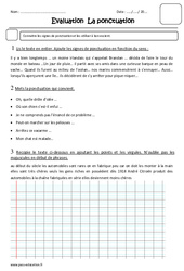 Ponctuation - Examen Evaluation - Virgules et points, exclamation, interrogation : 4eme Primaire - PDF à imprimer