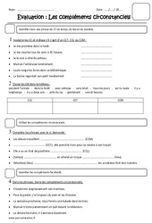 Compléments circonstanciels - Examen Evaluation - Temps, lieu et de manière. : 4eme Primaire - PDF à imprimer