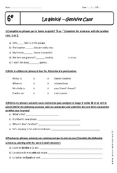 Génitif - Exercices corrigés : 6eme Primaire - PDF à imprimer