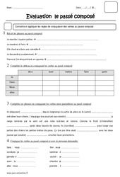 Passé composé - Examen Evaluation : 5eme Primaire - PDF à imprimer