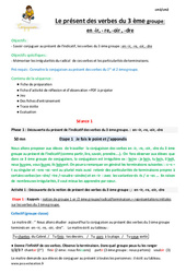 Présent des verbes du 3 ème groupe en - ir, - re, - oir , - dre - Séquence - Fiche de préparation : 4eme Primaire - PDF à imprimer