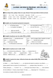 Présent des verbes du 3 ème groupe - Exercices avec correction : 5eme Primaire - PDF à imprimer