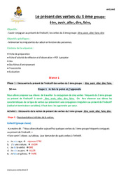 Présent des verbes du 3 ème groupe - Séquence - Fiche de préparation : 5eme Primaire - PDF à imprimer