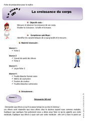 Séquence - Fiche de préparation Croissance du corps - Séquence - Fiche de préparation : 2eme Primaire - PDF à imprimer