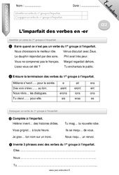 L’imparfait des verbes en - er - Examen Evaluation - Bilan : 3eme Primaire - PDF à imprimer