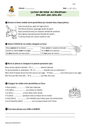 Futur des verbes fréquents du  groupe - Exercices  : 4eme Primaire - PDF à imprimer