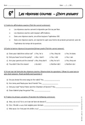 Phrase interrogative - Yes No questions - Révisions : 6eme Primaire - PDF à imprimer