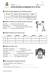 Futur des verbes en - er et - ir (finir) - Exercices  : 4eme Primaire - PDF à imprimer