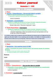 Semaine 1 - Cahier journal - PES - Stagiaires, jeunes profs... : 4eme Primaire - PDF à imprimer