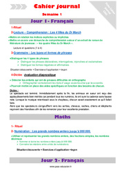 Semaine 1 - Cahier journal - PES - Stagiaires, jeunes profs... : 5eme Primaire - PDF à imprimer