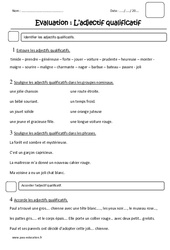 Adjectif qualificatif - Examen Evaluation : 2eme Primaire - PDF à imprimer